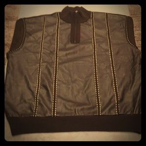 Brown Faux Leather Sweater